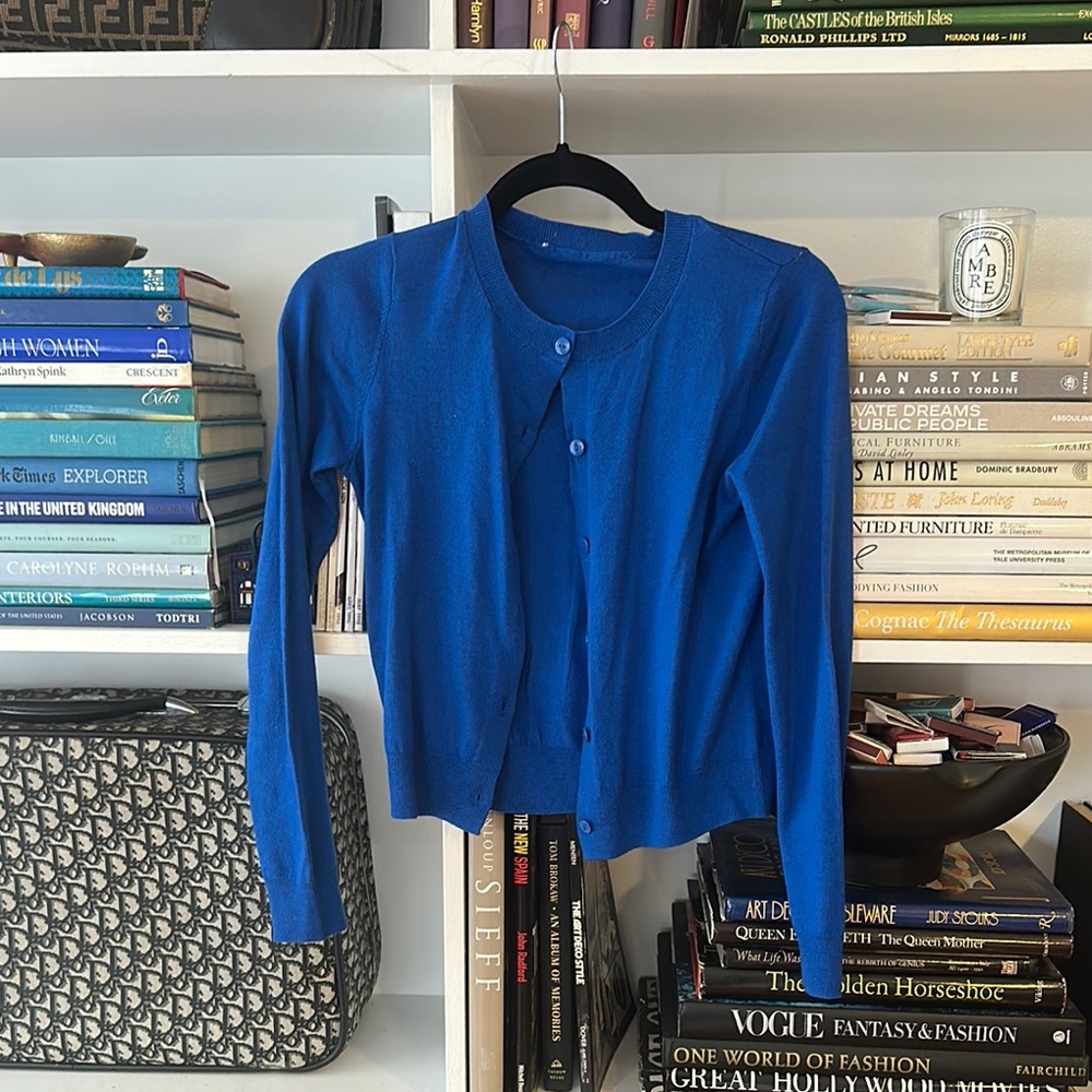 Women's Blue Cardigan Sweater